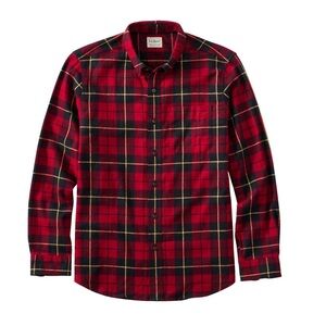 LL Bean Scotch Wallace red Plaid Flannel Shirt medium